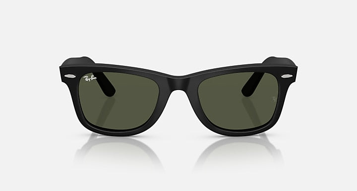 Ray-Ban ORIGINAL WAYFARER CLASSIC Matte Black with Crystal Green Solid Color lenses - Front