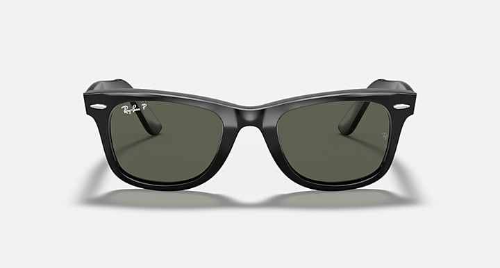 Ray-Ban ORIGINAL WAYFARER CLASSIC Black with Green Polarized Solid Color lenses - Front