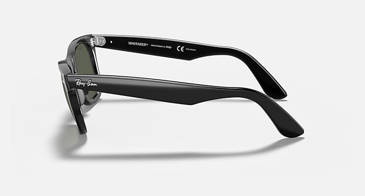 Ray-Ban ORIGINAL WAYFARER CLASSIC Black with Green Polarized Solid Color lenses - Lateral