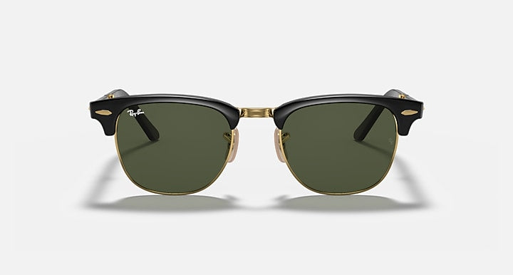 Ray-Ban CLUBMASTER FOLDING Black with G-15 Green Solid Color lenses - Front
