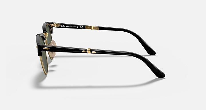Ray-Ban CLUBMASTER FOLDING Black with G-15 Green Solid Color lenses - Lateral