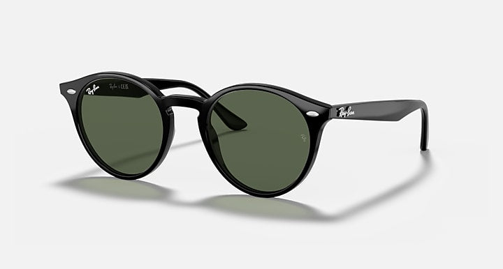 Ray-Ban RB2180 Black with Dark Green Solid Color lenses - Quarter