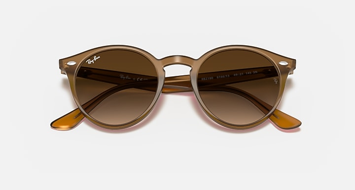 Ray-Ban RB2180 Light Brown with Brown Gradient Gradient lenses - Closed Front