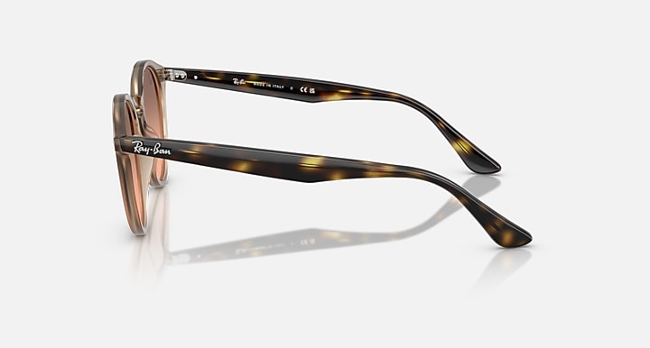 Ray-Ban RB2180 Turtledove; Havana with Pink Gradient Grey Gradient lenses - Lateral