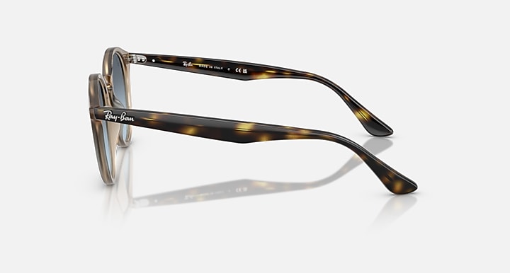 Ray-Ban RB2180 Turtledove; Havana with Blue Gradient Grey Gradient lenses - Lateral