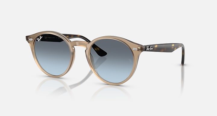 Ray-Ban RB2180 Turtledove; Havana with Blue Gradient Grey Gradient lenses - Quarter