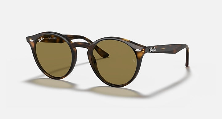 Ray-Ban RB2180 Light Havana with B-15 Brown Solid Color lenses - Quarter