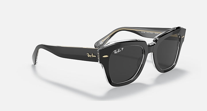 Ray-Ban STATE STREET @COLLECTION Black On Transparent; Grey On Havana with Polarized Black Classic Solid Color lenses - Alternative