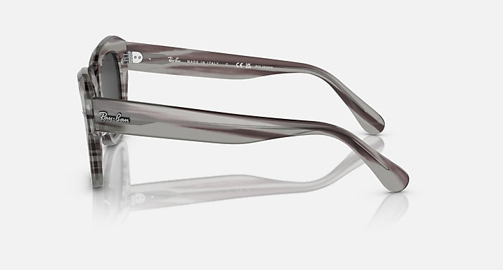 Ray-Ban STATE STREET RELOADED Striped Grey Havana with Black Polarized Solid Color lenses - Lateral