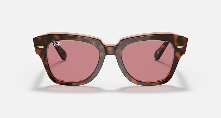 Ray-Ban STATE STREET @COLLECTION Havana On Transparent Pink with Violet Photochromic lenses - Front