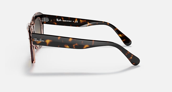 Ray-Ban STATE STREET Havana On Transparent Pink; Tortoise with Brown/Blue Gradient Gradient lenses - Lateral