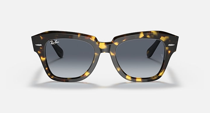Ray-Ban STATE STREET FLECK Yellow Havana with Blue Gradient Grey Gradient lenses - Front