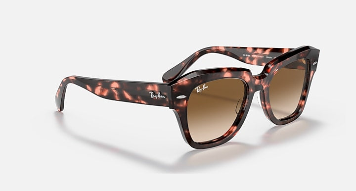 Ray-Ban STATE STREET FLECK Pink Havana with Light Brown Gradient Gradient lenses - Alternative