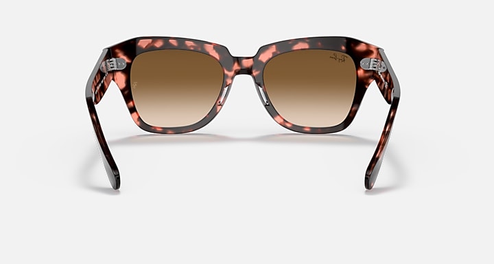 Ray-Ban STATE STREET FLECK Pink Havana with Light Brown Gradient Gradient lenses - Back