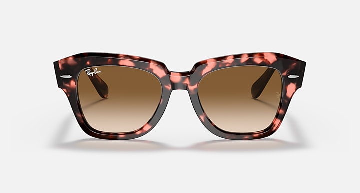 Ray-Ban STATE STREET FLECK Pink Havana with Light Brown Gradient Gradient lenses - Front