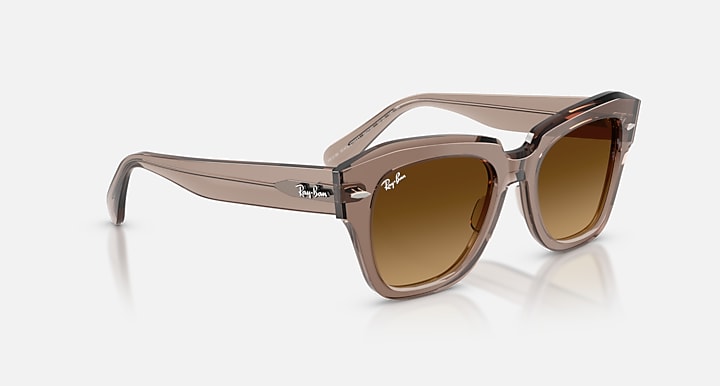 Ray-Ban STATE STREET Transparent Light Brown with Gradient Brown Gradient lenses - Alternative
