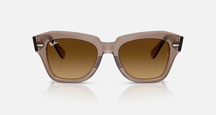 Ray-Ban STATE STREET Transparent Light Brown with Gradient Brown Gradient lenses - Front