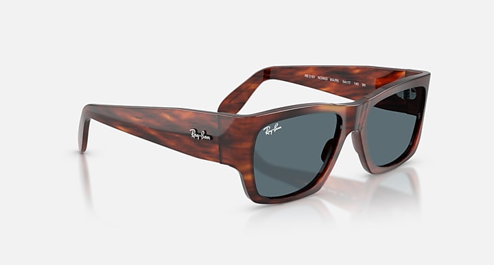 Ray-Ban NOMAD COLLECTOR DROPS LIMITED Striped Havana with Blue Solid Color lenses - Alternative