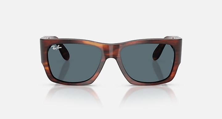 Ray-Ban NOMAD COLLECTOR DROPS LIMITED Striped Havana with Blue Solid Color lenses - Front
