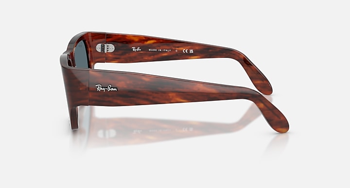 Ray-Ban NOMAD COLLECTOR DROPS LIMITED Striped Havana with Blue Solid Color lenses - Lateral