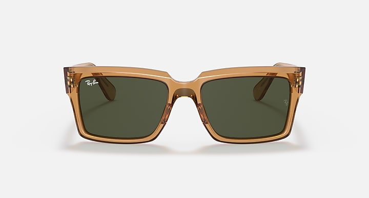 Ray-Ban INVERNESS @COLLECTION Transparent Light Brown with G-15 Green Solid Color lenses - Front