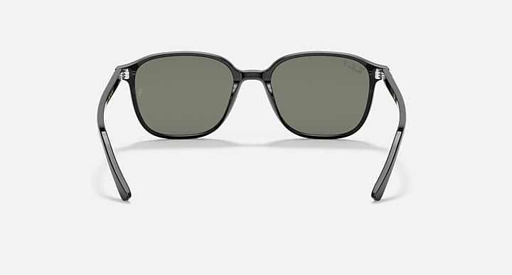 Ray-Ban LEONARD Black with G-15 Green Polarized Solid Color lenses - Back