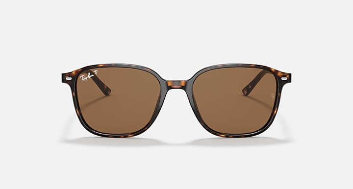 Ray-Ban LEONARD Tortoise with Brown Polarized Solid Color lenses - Front