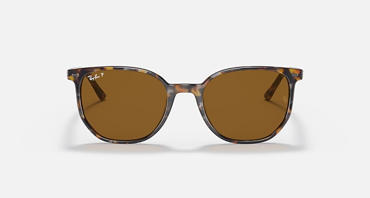 Ray-Ban ELLIOT Havana Brown Grey with Brown Polarized Solid Color lenses - Front