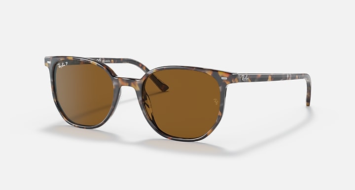 Ray-Ban ELLIOT Havana Brown Grey with Brown Polarized Solid Color lenses - Quarter