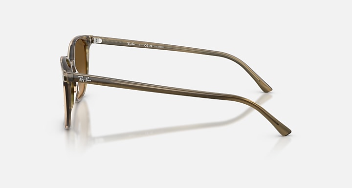 Ray-Ban ELLIOT Striped Green with Polarized Brown Gradient Gradient lenses - Lateral