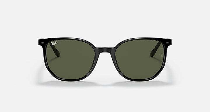 Ray-Ban ELLIOT Black with G-15 Green Solid Color lenses - Front