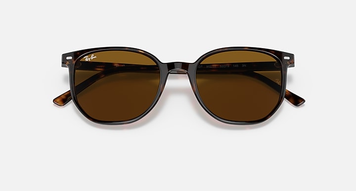 Ray-Ban ELLIOT Havana with Brown Solid Color lenses - Closed Front