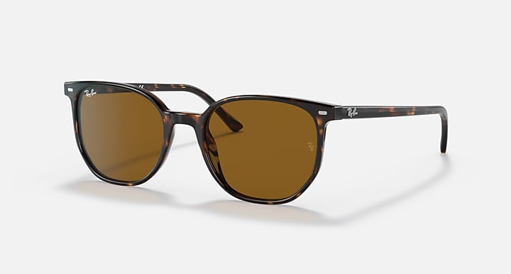 Ray-Ban ELLIOT Havana with Brown Solid Color lenses - Quarter