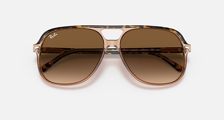 Ray-Ban BILL Havana On Transparent Brown; Tortoise with Light Brown Gradient Gradient lenses - Closed Front