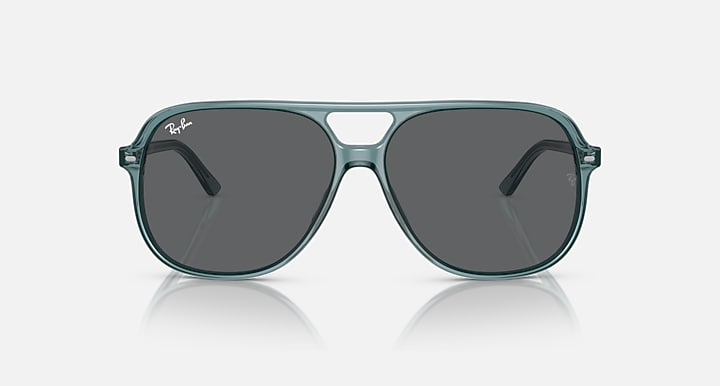 Ray-Ban BILL BIO-BASED EARTH DAY LIMITED Transparent Blue Bio with Dark Grey Solid Color lenses - Front
