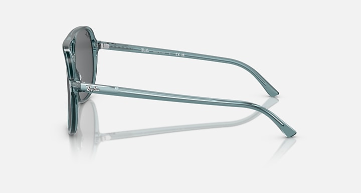 Ray-Ban BILL BIO-BASED EARTH DAY LIMITED Transparent Blue Bio with Dark Grey Solid Color lenses - Lateral