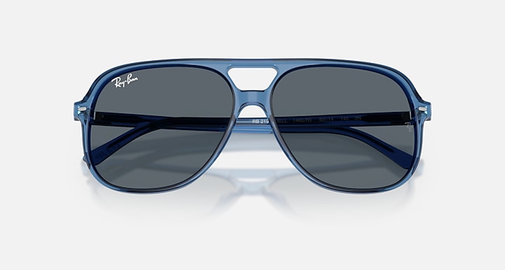 Ray-Ban BILL 4TH OF JULY LIMITED Transparent Blue with Blue Solid Color lenses - Closed Front