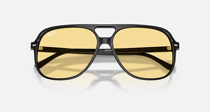 Ray-Ban BILL SUMMER CAPSULE Black with Yellow Solid Color lenses - Closed Front