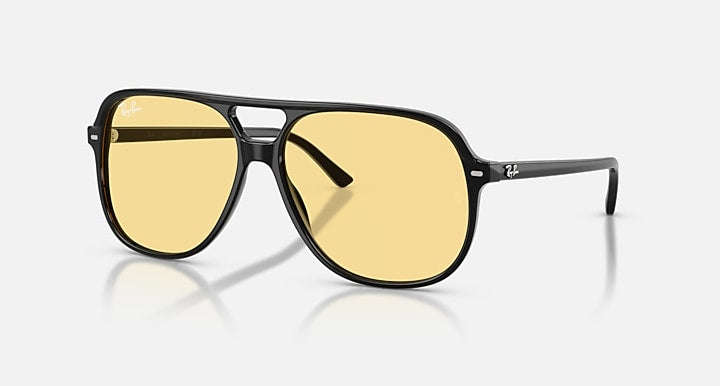 Ray-Ban BILL SUMMER CAPSULE Black with Yellow Solid Color lenses - Quarter