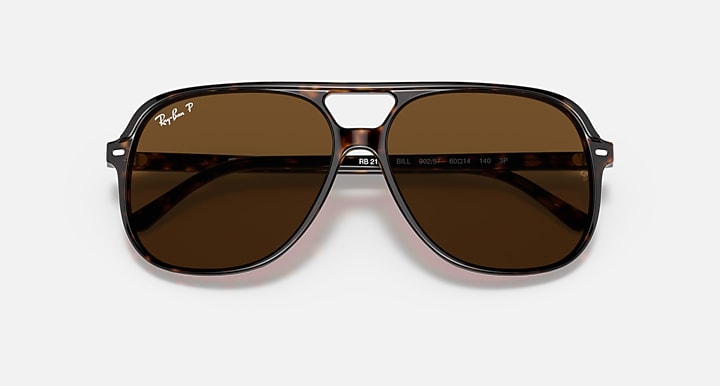 Ray-Ban BILL Havana; Tortoise with Brown Polarized Solid Color lenses - Closed Front