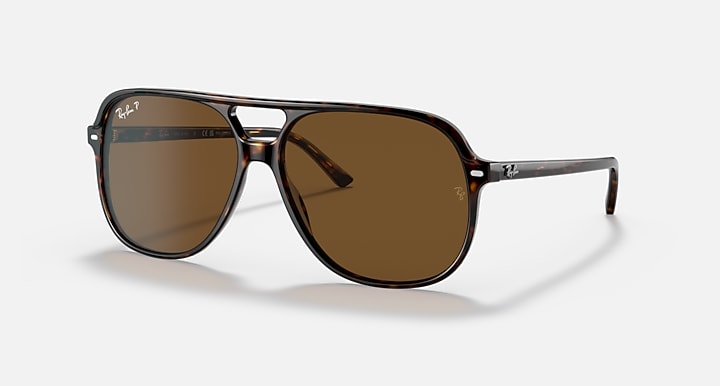 Ray-Ban BILL Havana; Tortoise with Brown Polarized Solid Color lenses - Quarter