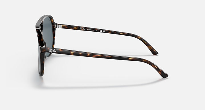 Ray-Ban BILL Havana with Blue Solid Color lenses - Lateral