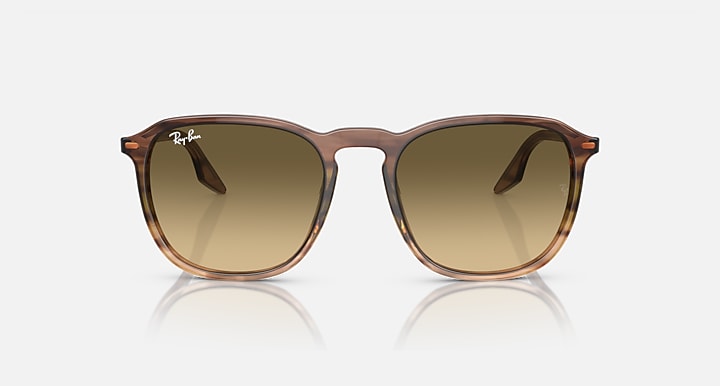 Ray-Ban RB2203 Striped Brown & Green; Striped Brown with Brown Black Gradient lenses - Front
