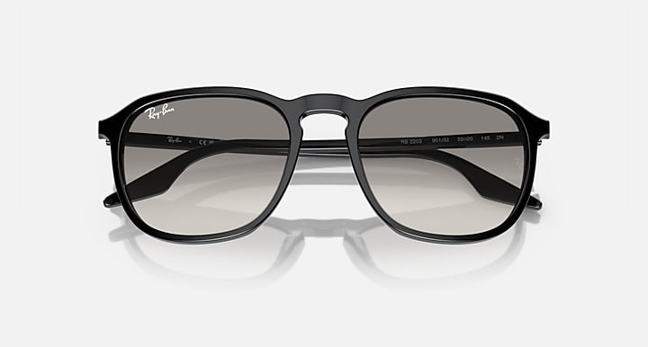Ray-Ban RB2203 Black with Light Grey Gradient lenses - Closed Front