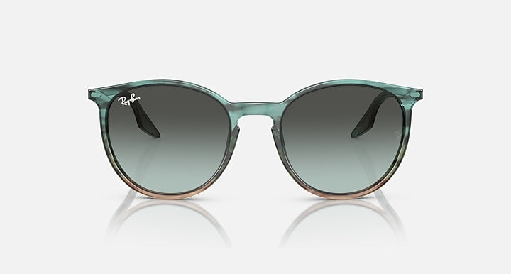 Ray-Ban RB2204 Striped Blue & Green with Blue Vintage Gradient lenses - Front
