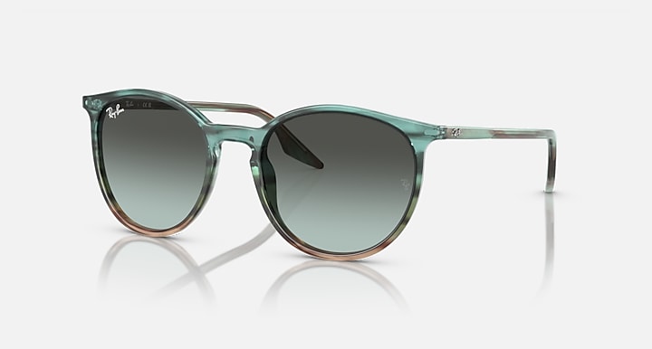 Ray-Ban RB2204 Striped Blue & Green with Blue Vintage Gradient lenses - Quarter
