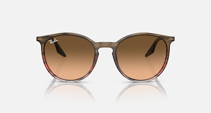 Ray-Ban RB2204 Striped Brown & Red; Striped Brown with Pink/Black Gradient lenses - Front