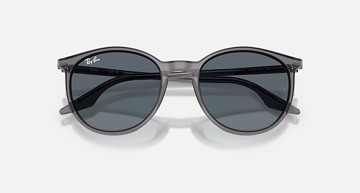 Ray-Ban RB2204 Transparent Grey with Blue Solid Color lenses - Closed Front