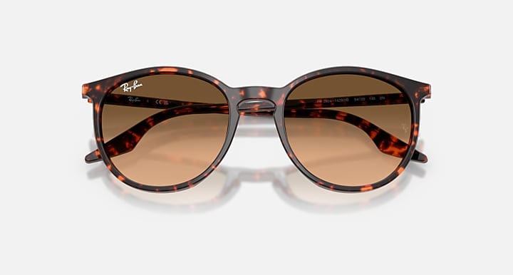 Ray-Ban RB2204 Havana Red Turtle with Pink Gradient Black Gradient lenses - Closed Front