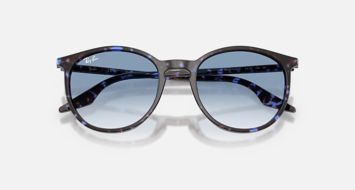 Ray-Ban RB2204 Havana Blue Turtle with Clear Gradient Blue Gradient lenses - Closed Front